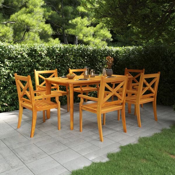 vidaXL Garden Dining Set Brown Solid Acacia wood Large Seats Many
