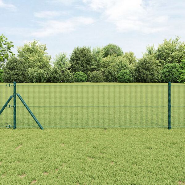 vidaXL Welded Wire Fence Green 0.5 x 50 m