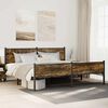 vidaXL Bed Frame Smoked Oak Steel, Engineered wood Double Bed Frame