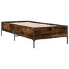 vidaXL Bed Frame Smoked Oak Engineered Wood, Metal, Plywood Small Single