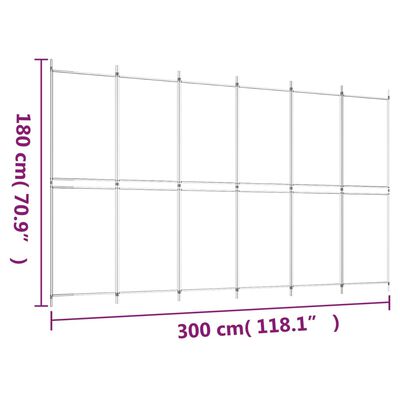 Technical diagram showing dimensions of a room divider: height 180 cm (70.9 inches) and length 300 cm (118.1 inches).