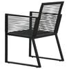 vidaXL Dining Set Black PVC rattan, powder-coated steel, glass 9 Piece Set