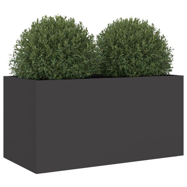 vidaXL Planter Black Cold-rolled steel Medium Durable Planter