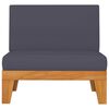 vidaXL Garden Lounge Set Dark grey Solid acacia wood, 100% polyester