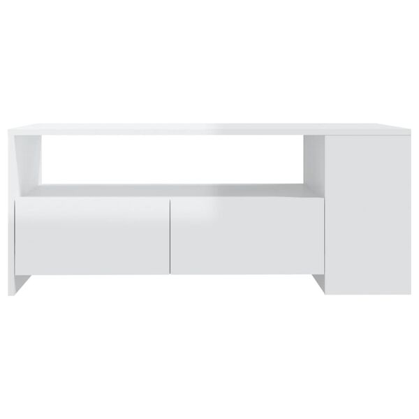 vidaXL Coffee Table High gloss white Engineered wood 40.2 x 21.7 x 16.5 in