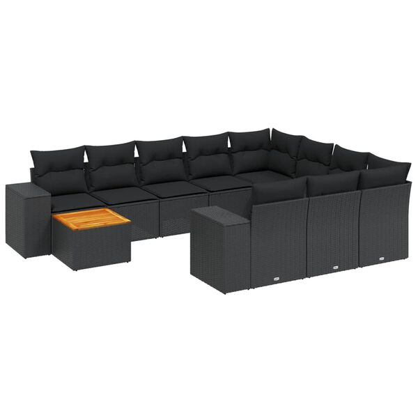 vidaXL Garden Sofa Set Black