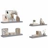 vidaXL Wall Shelf Set of 4 Grey Honeycomb MDF, metal 31.5 x 9.3 in