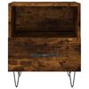 vidaXL Bedside Cabinet Smoked oak Engineered wood, Iron Standard