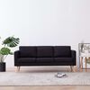 vidaXL Sofa Black Wooden frame and polyester fabric 3-Seater