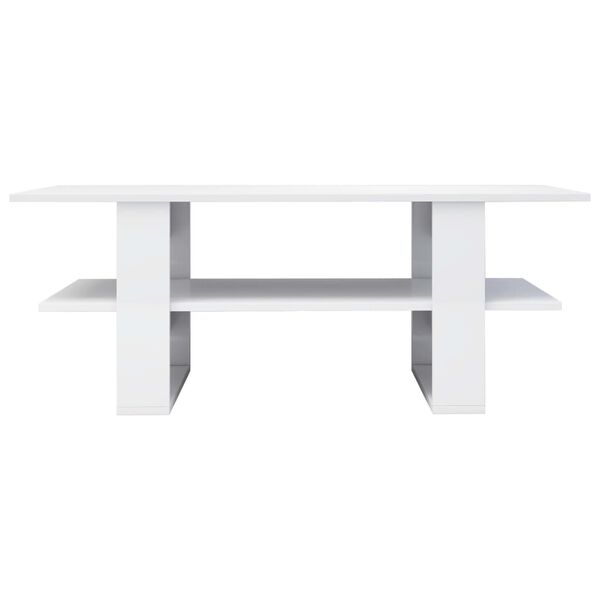 vidaXL Coffee Table High Gloss White 43.3" x 21.7" x 16.5" Engineered Wood