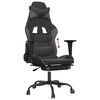 vidaXL Gaming Chair Black and Grey Faux leather Adjustable