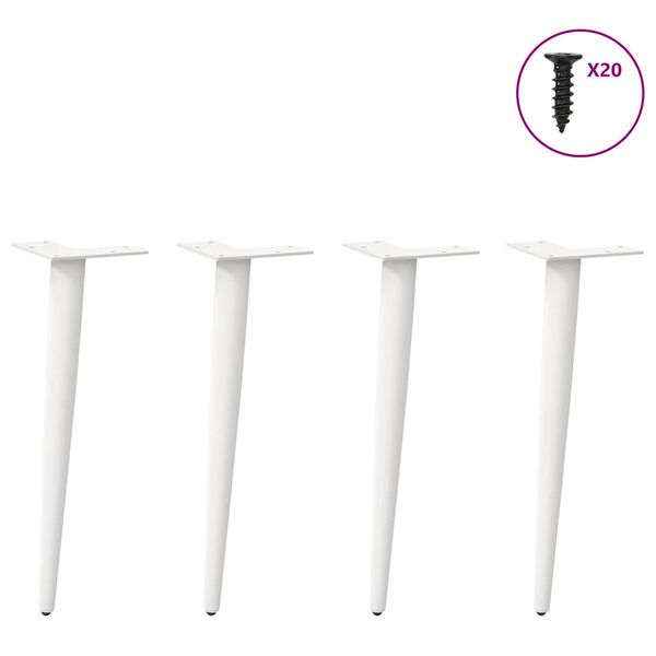 vidaXL Coffee Table Leg White Powder-coated steel 16.5-16.9 in