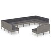 vidaXL Garden Lounge Set Grey Poly Rattan Large Modular
