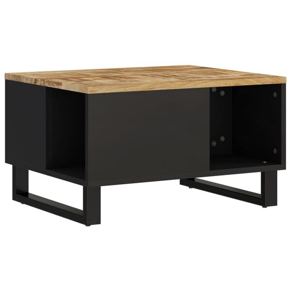vidaXL Coffee Table Natural mango wood and black Solid mango wood, iron
