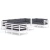 vidaXL Garden Lounge Set White and Anthracite