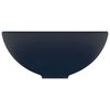 vidaXL Luxury Bathroom Basin Round Matt Dark Blue 12.8x5.5" Ceramic