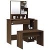 vidaXL Dressing Table Set Brown Oak Engineered Wood, Acrylic Medium