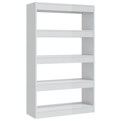 vidaXL Book Cabinet/Room Divider High Gloss White 31.5"x11.8"x53.1" Engineered Wood