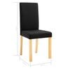 vidaXL Dining Chair Set of 2 Black Fabric, Rubber Wood Standard