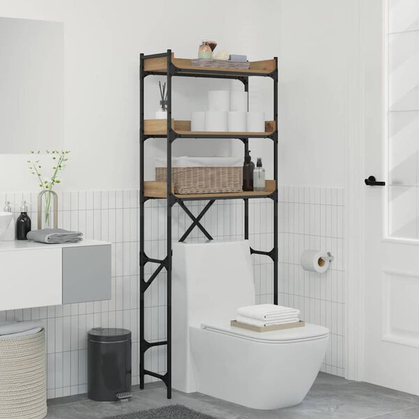 vidaXL Washing Machine Shelf Artisan Oak 26.38 x 9.84 x 64.17 in