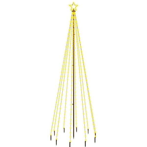 vidaXL Christmas Tree With Spike Warm white Powder-coated steel, copper, PVC