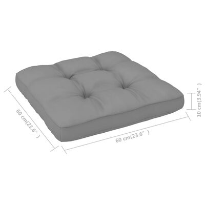 vidaXL Pallet Sofa Cushion Gray 23.6"x23.6"x3.9"