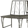vidaXL Tree Bench Silver grey Steel Half-round Seats Many Tree Bench
