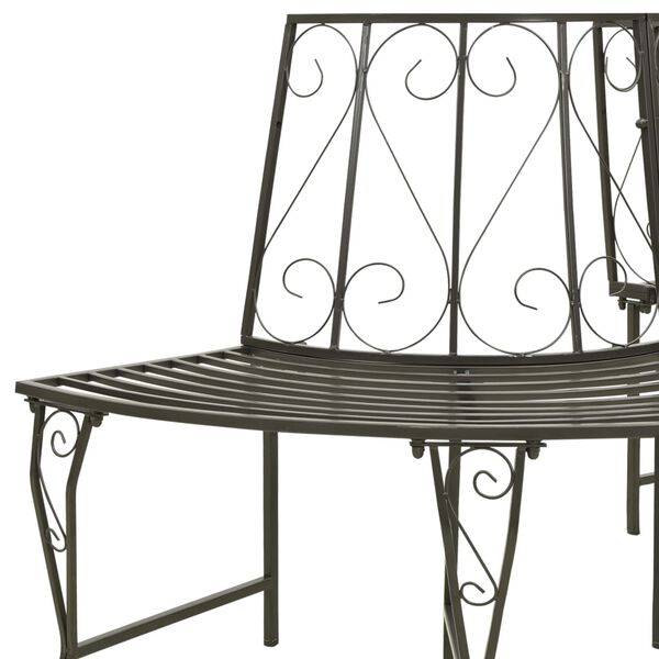 vidaXL Tree Bench Silver grey Steel Half-round Seats Many Tree Bench