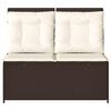 vidaXL Reclining Patio Bench Brown Poly Rattan Medium
