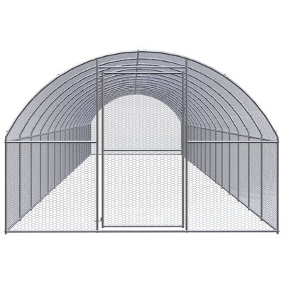 vidaXL Outdoor Chicken Coop 9.8'x52.5'x6.6' Galvanized Steel