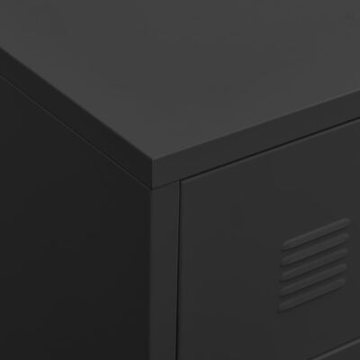 vidaXL Industrial TV Cabinet Black 41.3"x13.8"x16.5" Metal