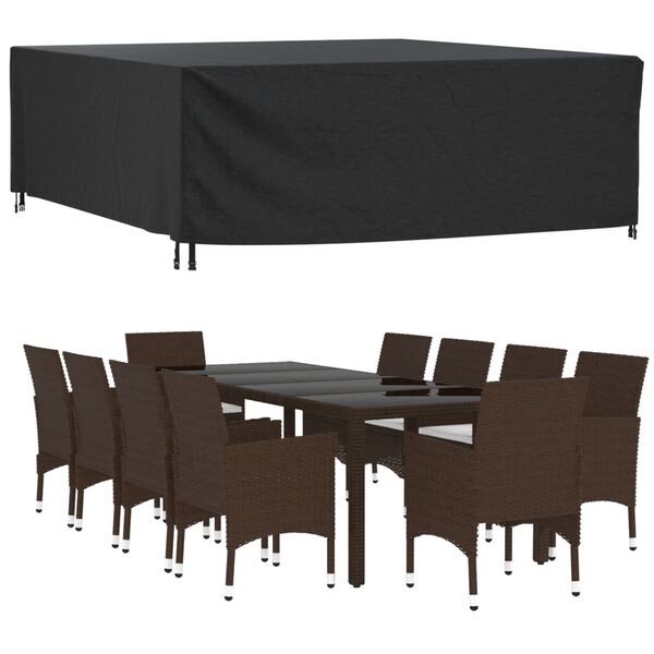 vidaXL Garden Furniture Cover Black 420D Oxford fabric with PU coating