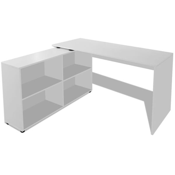 vidaXL Office Desk White Engineered Wood Standard