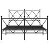 vidaXL Bed Frame Black Steel Double Bed Frame Rectangular