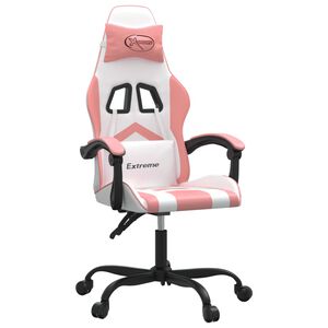 vidaXL Gaming Chair White and Pink
