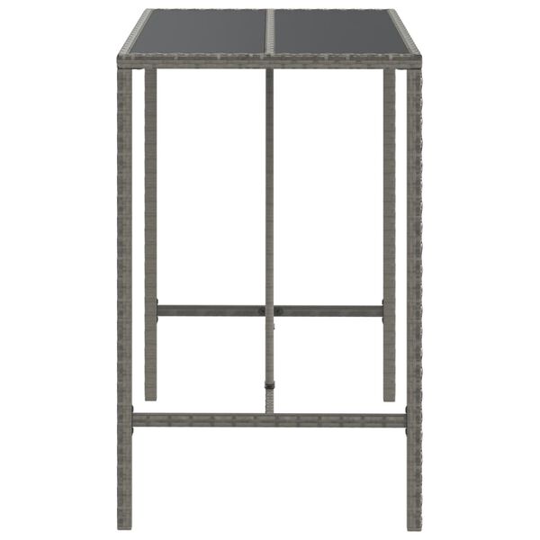 vidaXL Bar Table With Glass Top Grey