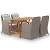 vidaXL Dining Set Brown, Cream White