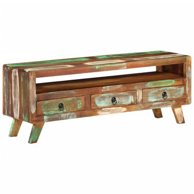 vidaXL TV Cabinet Multicolor 43.3"x11.8"x15.7" Solid Reclaimed Wood