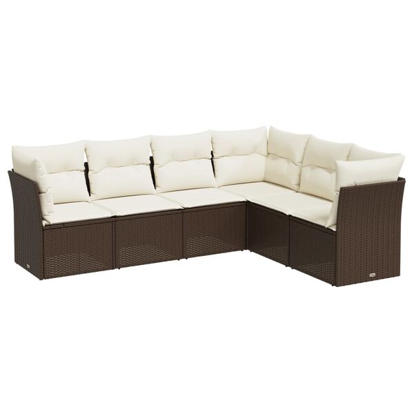 vidaXL Garden Sofa Set Brown PE Rattan Large Modular Garden Sofa Set