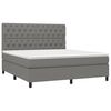 vidaXL Box Spring Bed Dark Grey 100% polyester, plywood, engineered wood