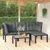 vidaXL Garden Lounge Set Black and Dark Grey