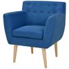 vidaXL Armchair Blue Polyester, Wood 26.4 x 23.2 x 30.3 in Sturdy