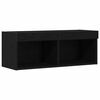 vidaXL TV Cabinet Set Wall-mounted Black Oak 31.50 x 11.81 x 11.81 in