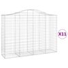 vidaXL Gabion Basket Set of 11 Silver Galvanized Iron Large Durable