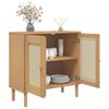 vidaXL Sideboard Brown Solid pine wood, Engineered wood, Poly rattan