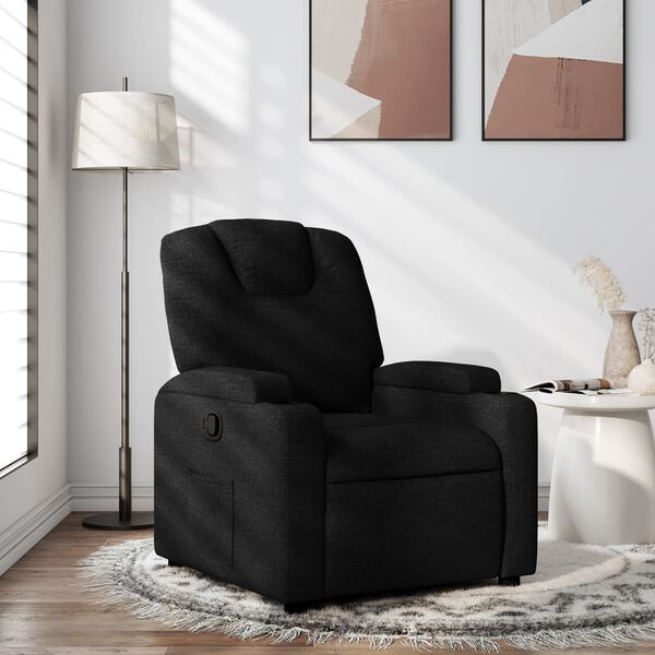 vidaXL Recliner Chair Black Fabric