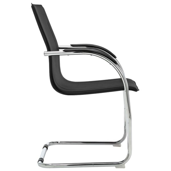 vidaXL Office Chair Black Faux leather, chrome-coated iron Standard