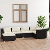 vidaXL 6 Piece Patio Lounge Set with Cushions Poly Rattan Black
