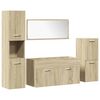 vidaXL Bathroom Furniture Set Sonoma oak Engineered wood, glass Large