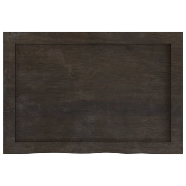 vidaXL Bathroom Countertop Dark Brown 23.6 x 15.7 x (0.8-1.6) " Treated Solid Wood